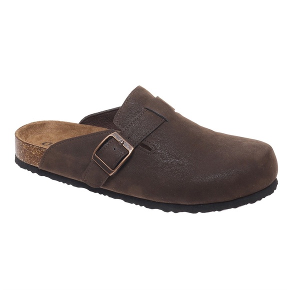 Outwards Shoes - Casual Faux Leather Footbed Easy Slide Clog